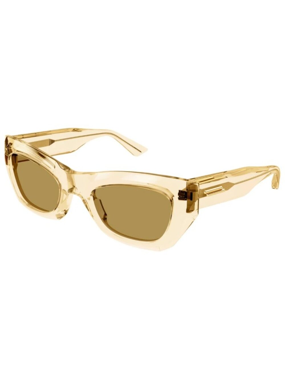 New Bottega Veneta Women's Sunglasses Round Oval Acetate Frame Cat Eye Yellow